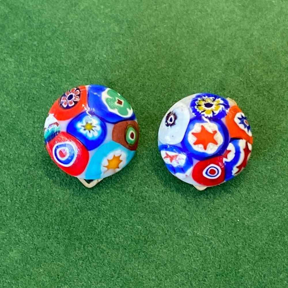Murano Glass vintage clip earrings.